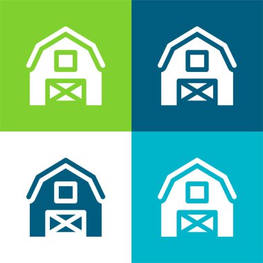 Ahır Düz 4 renk en küçük simge kümesi