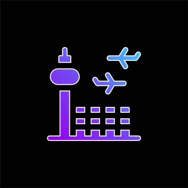 Havaalanı mavi gradyan vektör simgesi