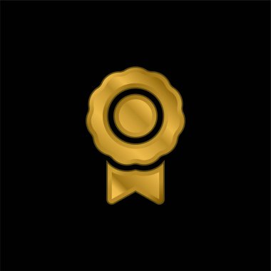 Rozet altın kaplama metalik simge veya logo vektörü