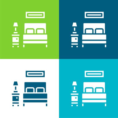 Yatak Düz 4 renk en küçük simge kümesi