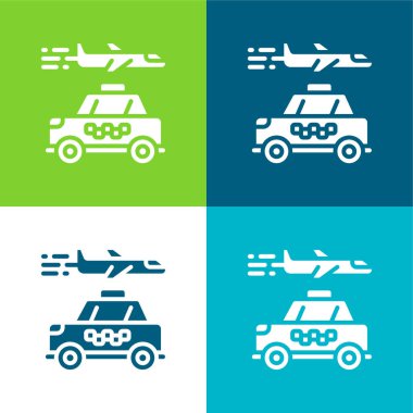 Havalimanı Düz 4 renk en küçük simge kümesi