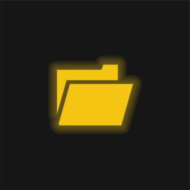 Arayüz Sarı Parlayan Neon simgesinin Siyah Açık Dizin Sembolü