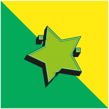 Yeşil ve sarı modern 3D vektör simgesi logosu