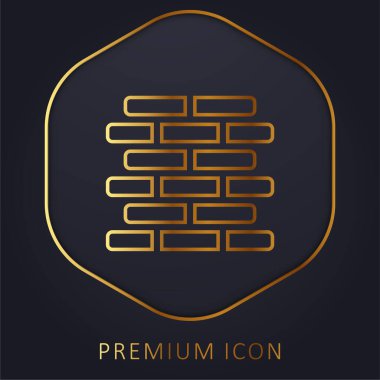 Altın çizgi prim logosunu veya simgesini tuğlalar