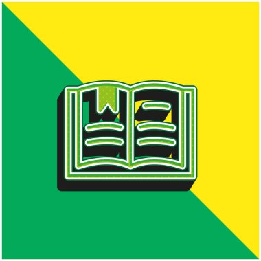 Kitap Yeşil ve Sarı Modern 3D vektör simgesi logosu