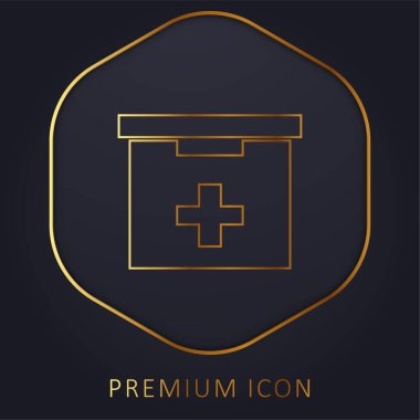 Bathroom First Aid Kit Box golden line premium logo or icon clipart