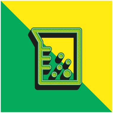 Beaker Symbol Green and yellow modern 3d vector icon logo clipart