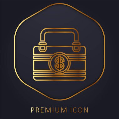 Evrak çantası altın çizgi prim logosu veya simgesi