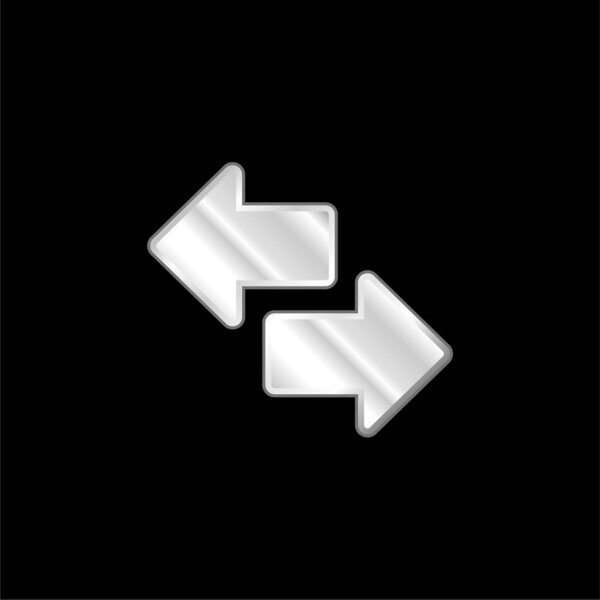 Arrows silver plated metallic icon