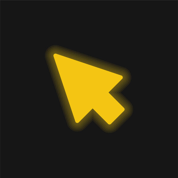 Arrow yellow glowing neon icon