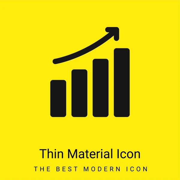 Bar Chart Minimal Bright Yellow Material Icon — Stock Vector