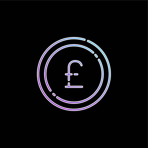 Big Pound Coin blue gradient vector icon