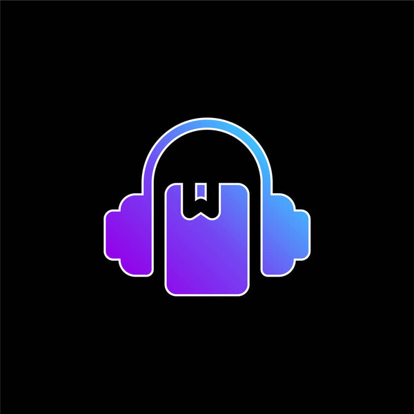 Audiobook blue gradient vector icon