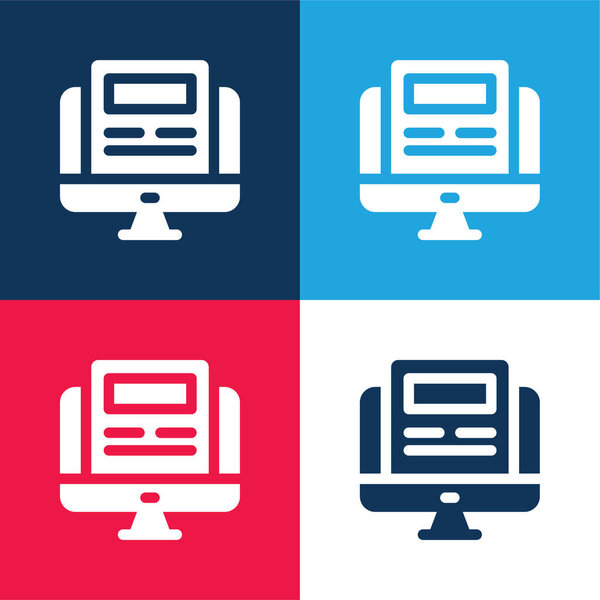 Статья синий и красный цвета минимальный набор значков