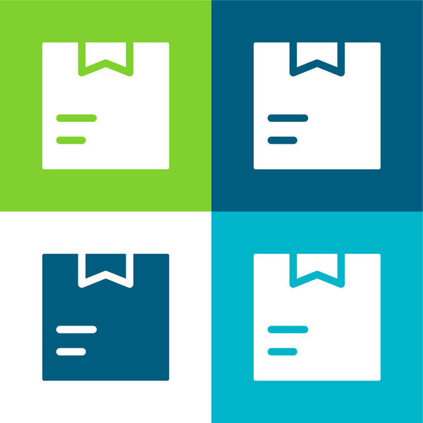 Box Flat four color minimal icon set