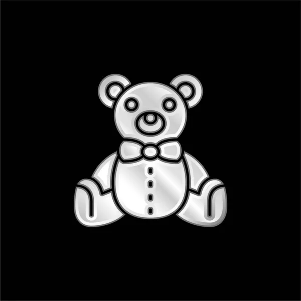 Bear Versilbertes Metallic Symbol — Stockvektor