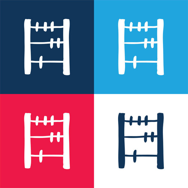 Абакус Рисунок Инструмент синий и красный четыре цвета минимальный набор значков