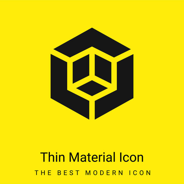 3d Model minimal bright yellow material icon