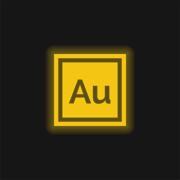 Audition yellow glowing neon icon