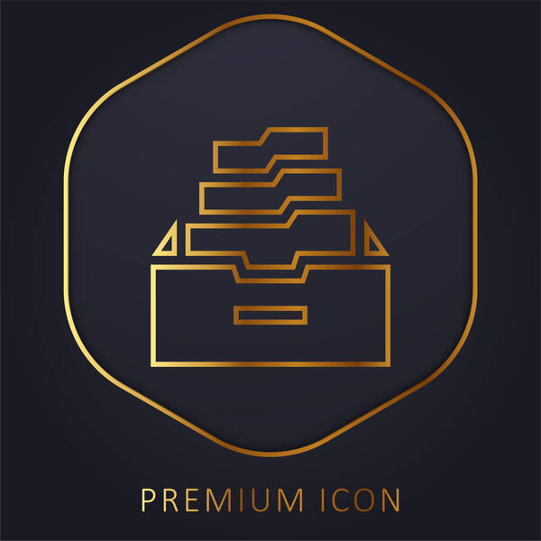 Archive golden line premium logo or icon