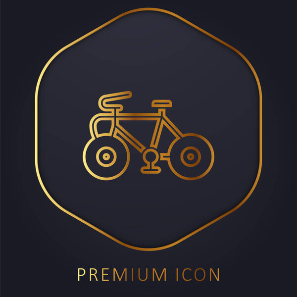 Логотип или иконка золотой линии велосипеда