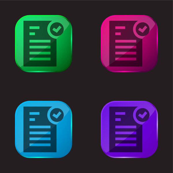 Утверждена кнопка "четыре цвета стекла"