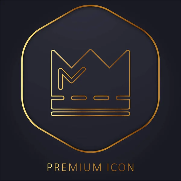 Корона Золотая Линия Премиум Логотип Значок — стоковый вектор