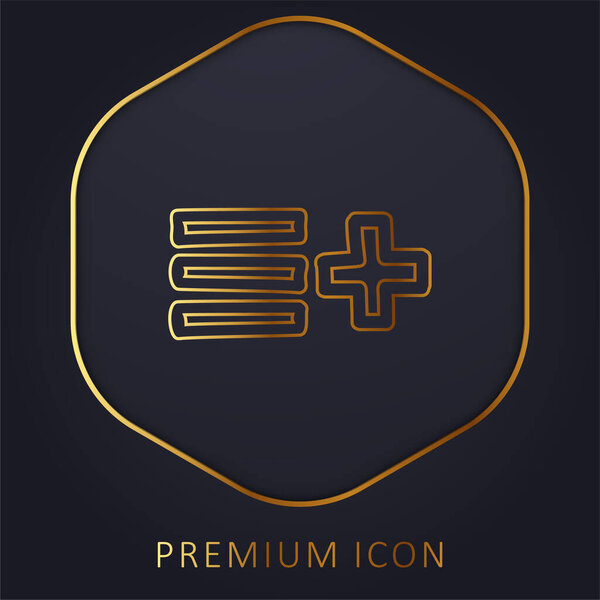 Add To List Hand Drawn Interface Symbol golden line premium logo or icon