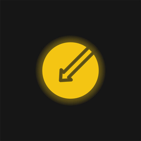 Arrow Left yellow glowing neon icon