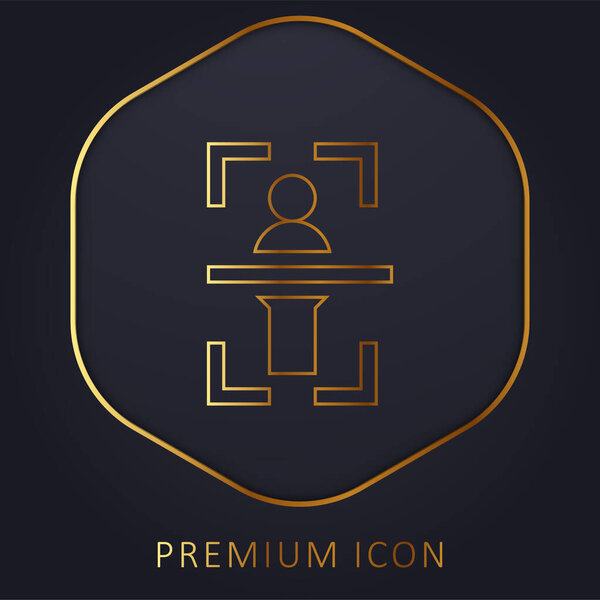 Body Scan golden line premium logo or icon