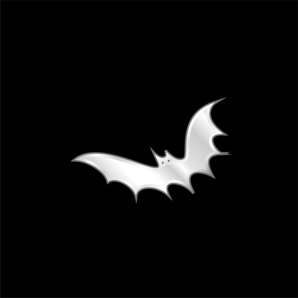Bat silver plated metallic icon