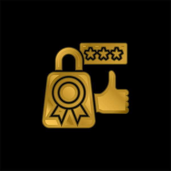 Best Seller gold plated metalic icon or logo vector