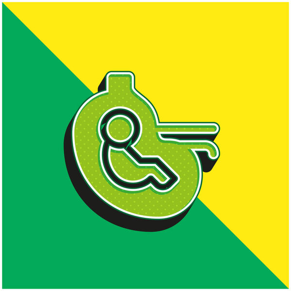 Baby Green and yellow modern 3d vector icon logo