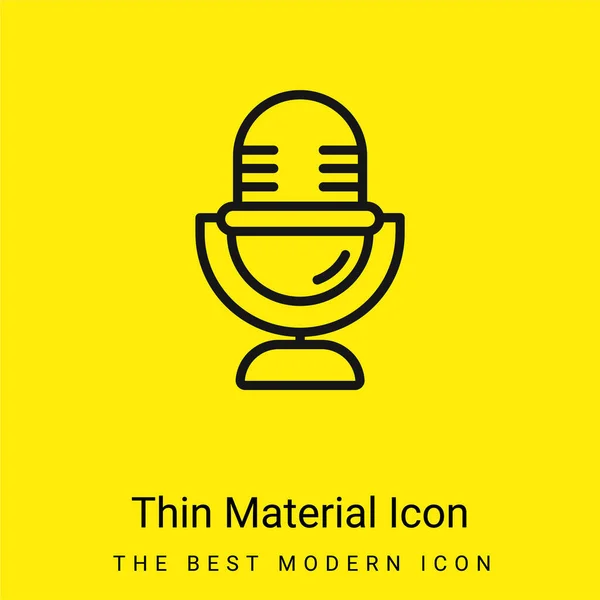 Audio Mínimo Icono Material Amarillo Brillante — Vector de stock