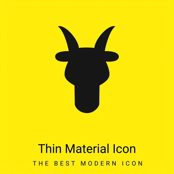 stock vector Aries Bull Head Front Shape Symbol minimal bright yellow material icon