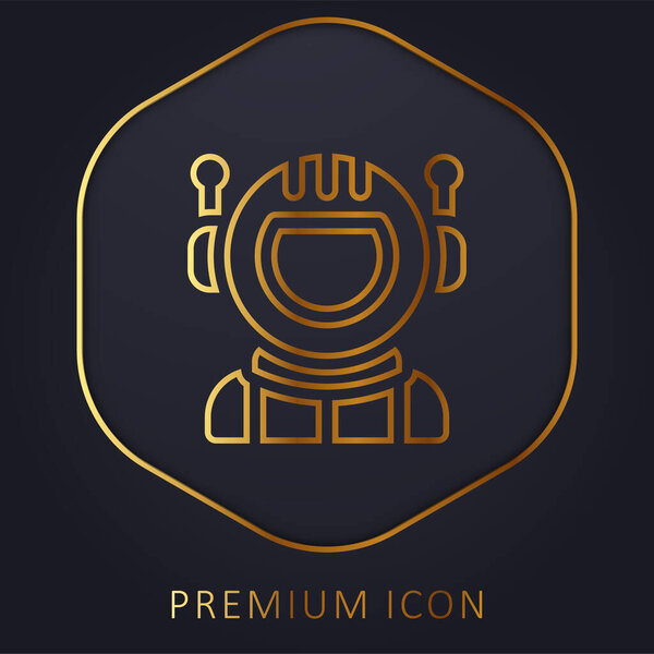 Логотип или иконка золотой линии астронавта