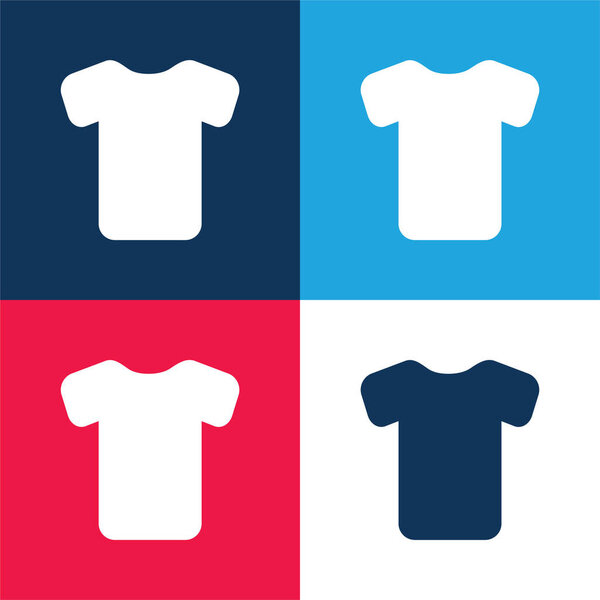 Black Shirt blue and red four color minimal icon set