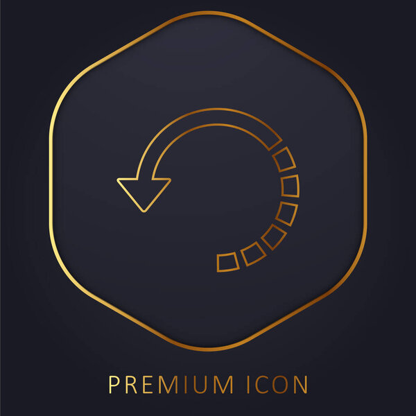 Arrow Circle With Half Broken Line golden line premium logo or icon