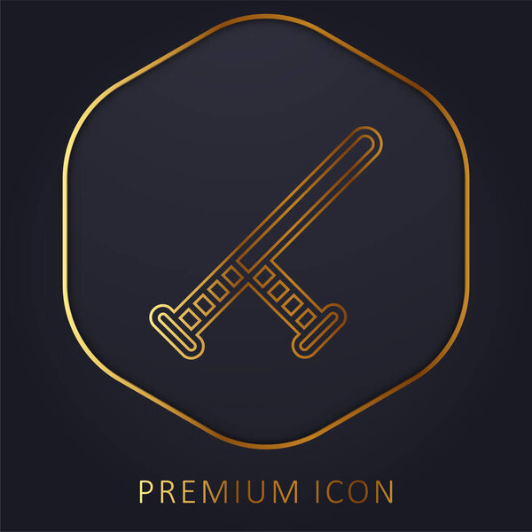 Baton golden line premium logo or icon