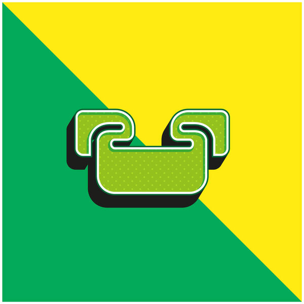 Banner Green and yellow modern 3d vector icon logo