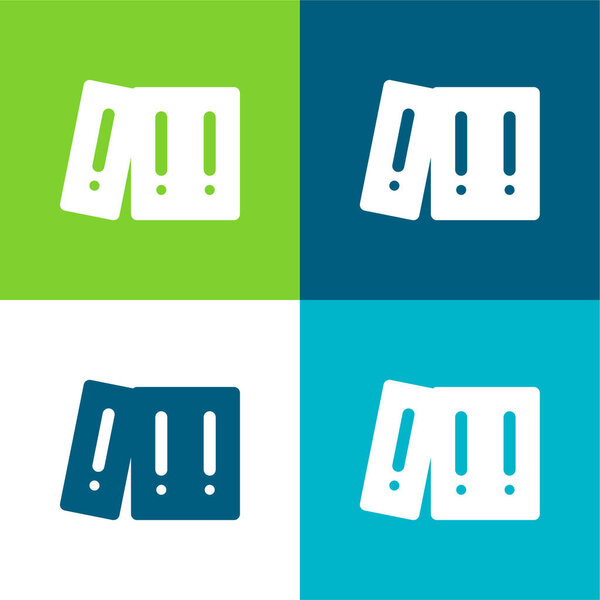 Плоский четырехцветный минимальный набор иконок