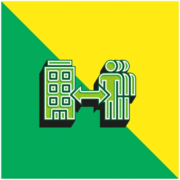 B2B Grünes Und Gelbes Modernes Vektorsymbol Logo — Stockvektor