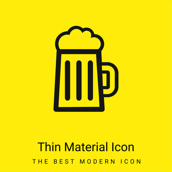 Контур банки пива Минимальная ярко-желтая иконка материала