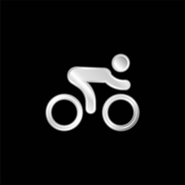 Серебристая икона велосипедной гонки