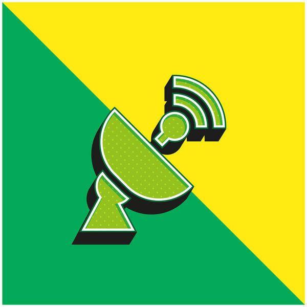 Антенна Зеленый и желтый современный трехмерный векторный логотип