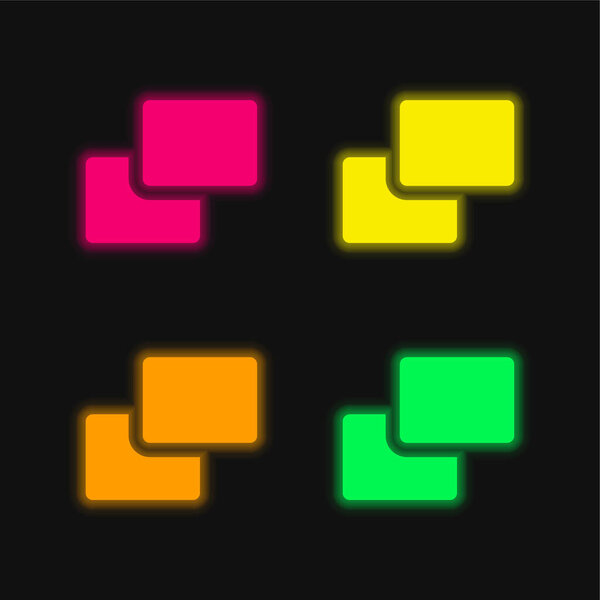 Фон четыре цвета светящийся неоновый вектор значок