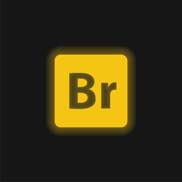 Adobe Bridge yellow glowing neon icon
