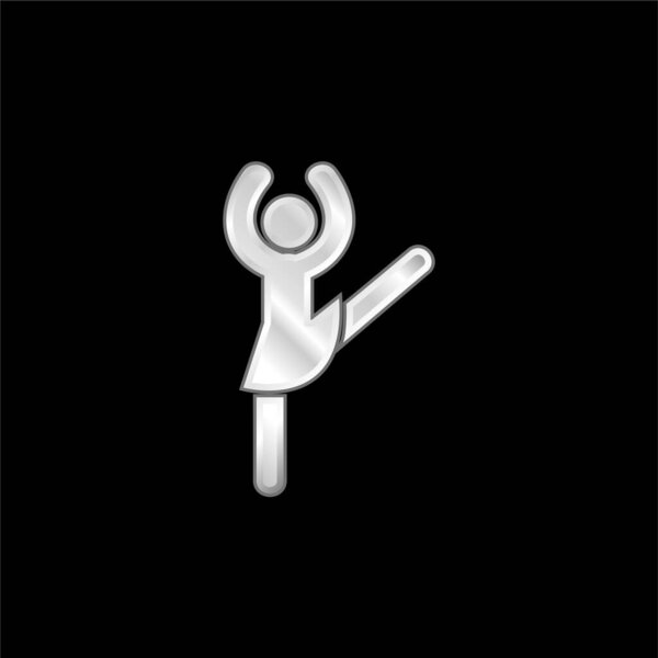 Ballerina Pose silver plated metallic icon