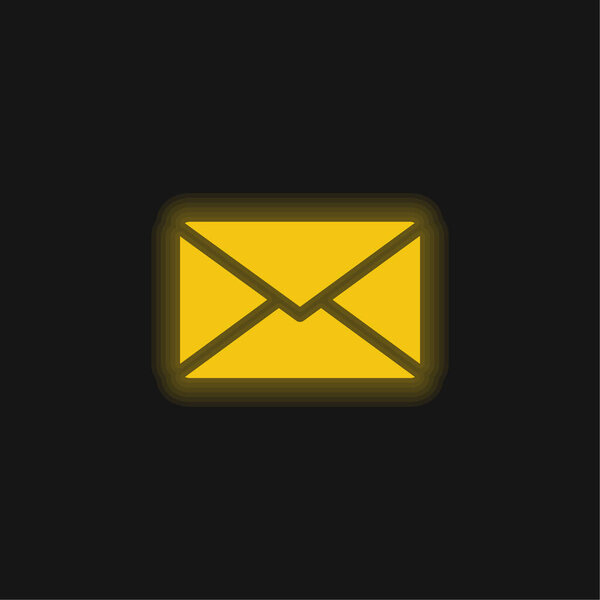 Желтый светящийся неоновый значок