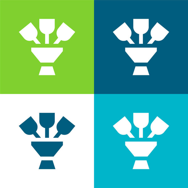 Bouquet Flat four color minimal icon set